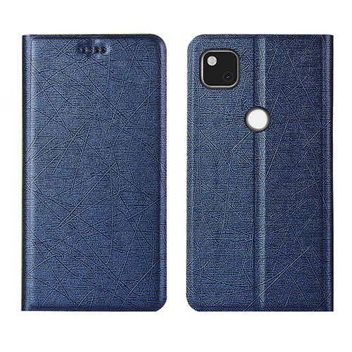 Leather Case Stands Flip Cover L06 Holder for Google Pixel 4a Blue