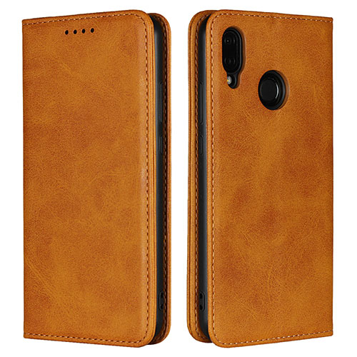 Leather Case Stands Flip Cover L06 Holder for Huawei Nova 3e Orange