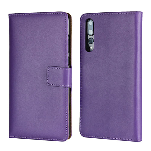 Leather Case Stands Flip Cover L06 Holder for Huawei P20 Pro Purple