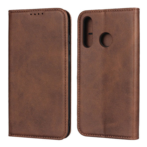 Leather Case Stands Flip Cover L06 Holder for Huawei P30 Lite Brown
