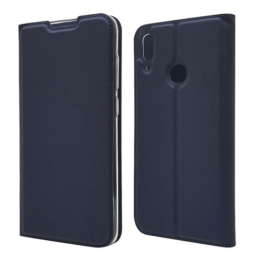 Leather Case Stands Flip Cover L06 Holder for Huawei Y7 Pro (2019) Blue