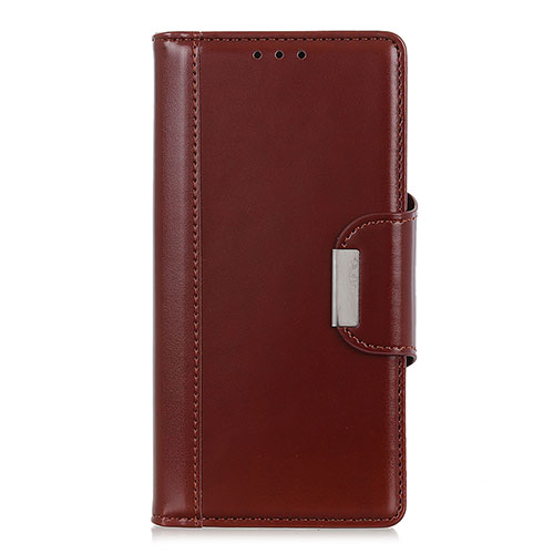 Leather Case Stands Flip Cover L06 Holder for Oppo A91 Brown