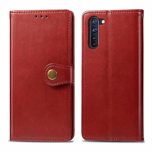 Leather Case Stands Flip Cover L06 Holder for Oppo Reno3 A Red