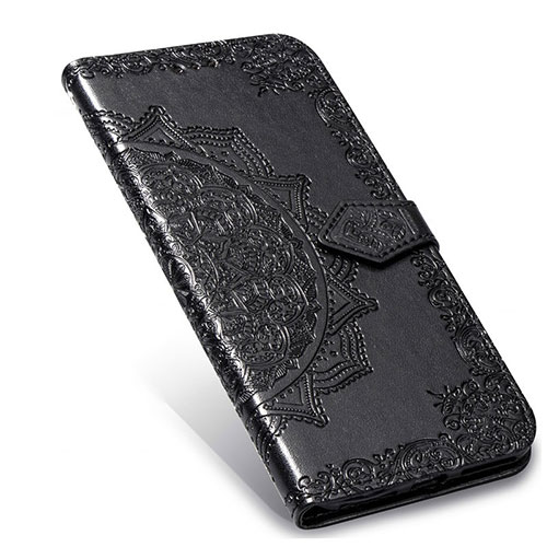 Leather Case Stands Flip Cover L06 Holder for Realme 6 Pro Black