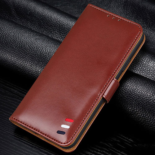 Leather Case Stands Flip Cover L06 Holder for Samsung Galaxy A41 Brown