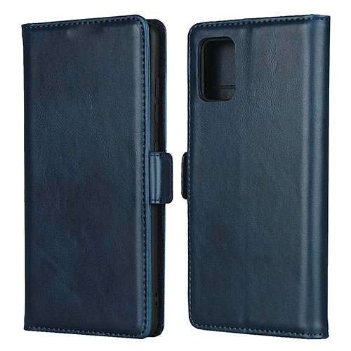 Leather Case Stands Flip Cover L06 Holder for Samsung Galaxy A51 4G Blue