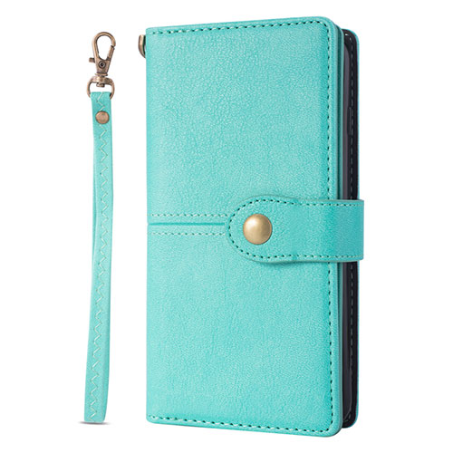 Leather Case Stands Flip Cover L06 Holder for Samsung Galaxy S20 Ultra 5G Cyan