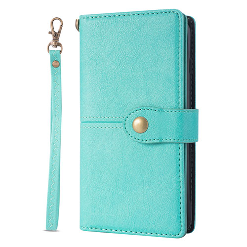 Leather Case Stands Flip Cover L06 Holder for Samsung Galaxy S20 Ultra Cyan