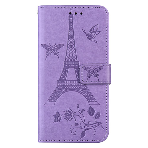 Leather Case Stands Flip Cover L06 Holder for Sony Xperia 8 Lite Clove Purple