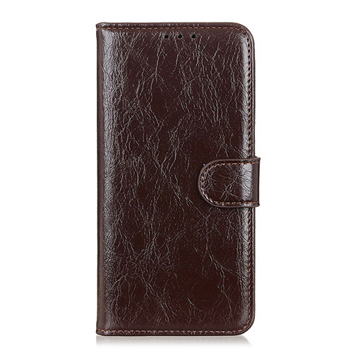 Leather Case Stands Flip Cover L06 Holder for Xiaomi Redmi 9 Brown