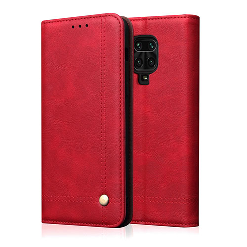 Leather Case Stands Flip Cover L06 Holder for Xiaomi Redmi Note 9 Pro Red