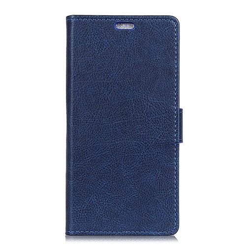 Leather Case Stands Flip Cover L07 Holder for Alcatel 1X (2019) Blue