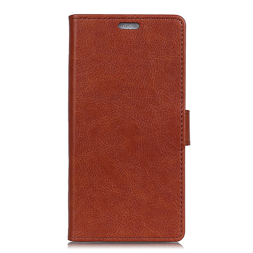 Leather Case Stands Flip Cover L07 Holder for Alcatel 1X (2019) Brown