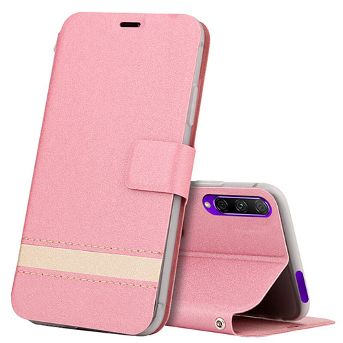 Leather Case Stands Flip Cover L07 Holder for Huawei Honor 9X Pro Pink