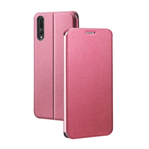 Leather Case Stands Flip Cover L07 Holder for Huawei P20 Pro Hot Pink