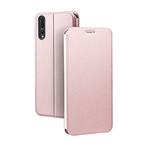 Leather Case Stands Flip Cover L07 Holder for Huawei P20 Pro Pink