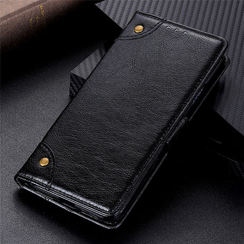 Leather Case Stands Flip Cover L07 Holder for Oppo A53s Black