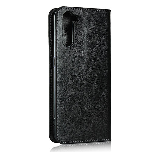 Leather Case Stands Flip Cover L07 Holder for Oppo Reno3 A Black