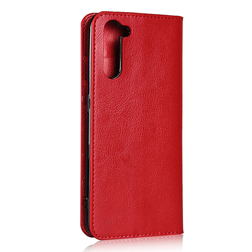 Leather Case Stands Flip Cover L07 Holder for Oppo Reno3 A Red