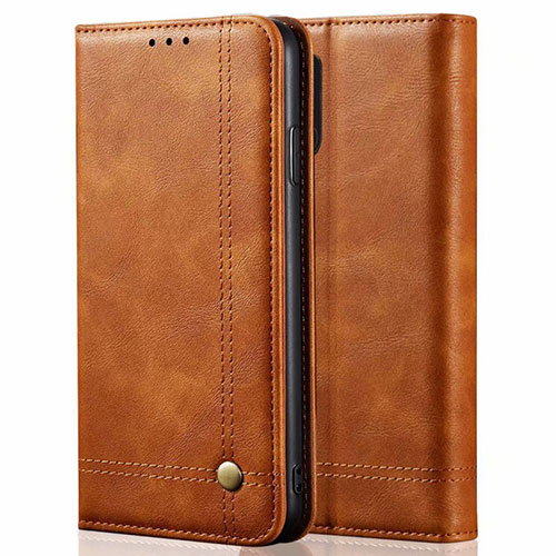 Leather Case Stands Flip Cover L07 Holder for Samsung Galaxy A31 Orange