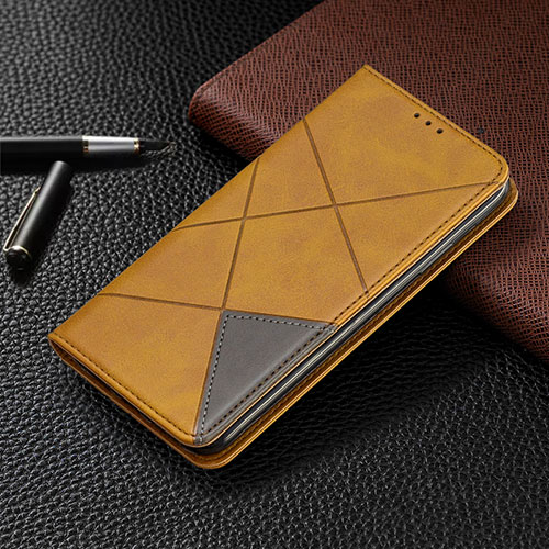 Leather Case Stands Flip Cover L07 Holder for Samsung Galaxy A41 Yellow