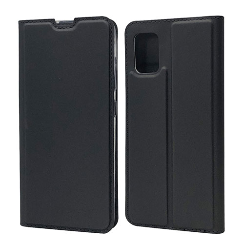 Leather Case Stands Flip Cover L07 Holder for Samsung Galaxy A71 5G Black