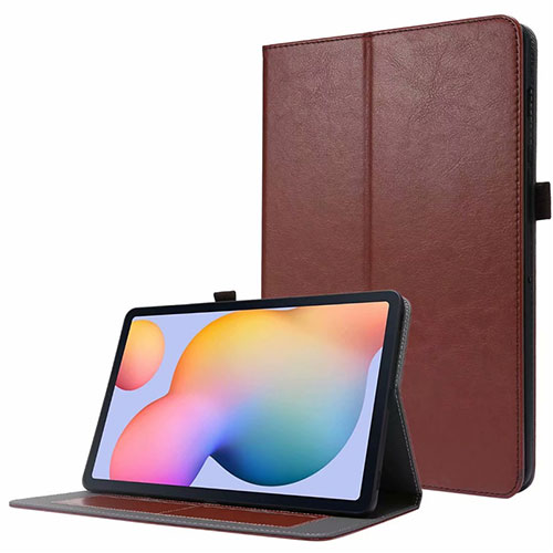 Leather Case Stands Flip Cover L07 Holder for Samsung Galaxy Tab S7 4G 11 SM-T875 Brown