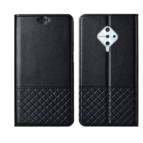 Leather Case Stands Flip Cover L07 Holder for Vivo S1 Pro Black