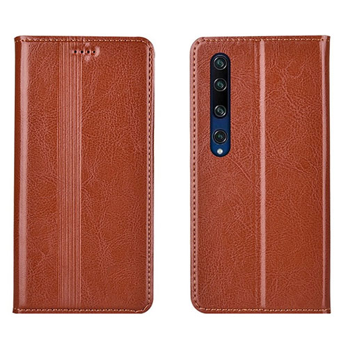 Leather Case Stands Flip Cover L07 Holder for Xiaomi Mi 10 Orange