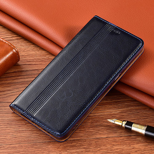 Leather Case Stands Flip Cover L07 Holder for Xiaomi Poco X3 NFC Navy Blue