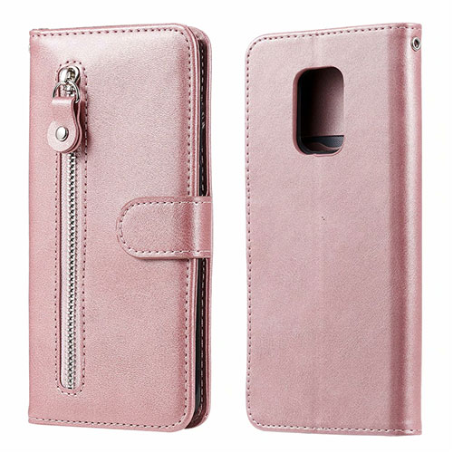 Leather Case Stands Flip Cover L07 Holder for Xiaomi Redmi Note 9 Pro Rose Gold