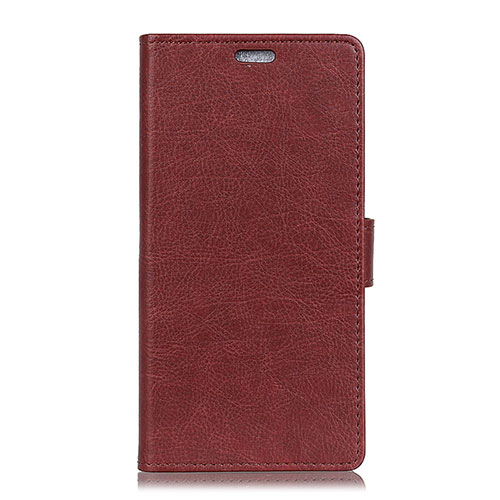 Leather Case Stands Flip Cover L08 Holder for Asus Zenfone Max ZB555KL Brown