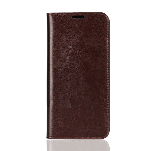Leather Case Stands Flip Cover L08 Holder for Huawei Honor V10 Lite Brown