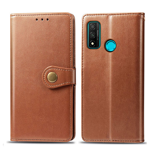 Leather Case Stands Flip Cover L08 Holder for Huawei P Smart (2020) Brown