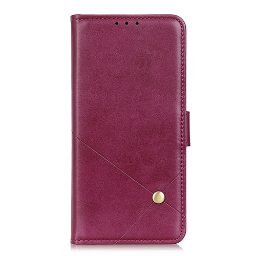 Leather Case Stands Flip Cover L08 Holder for LG K52 Red Wine