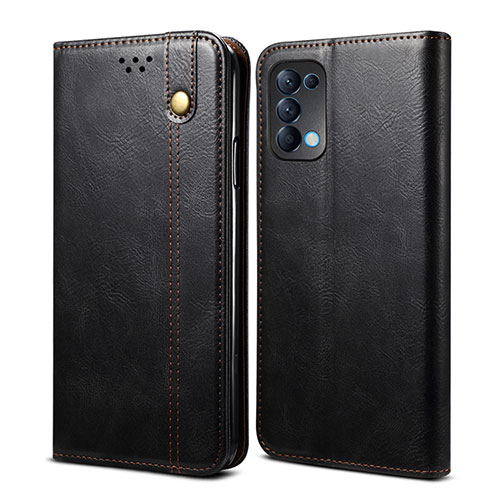 Leather Case Stands Flip Cover L08 Holder for Oppo Find X3 Lite 5G Black