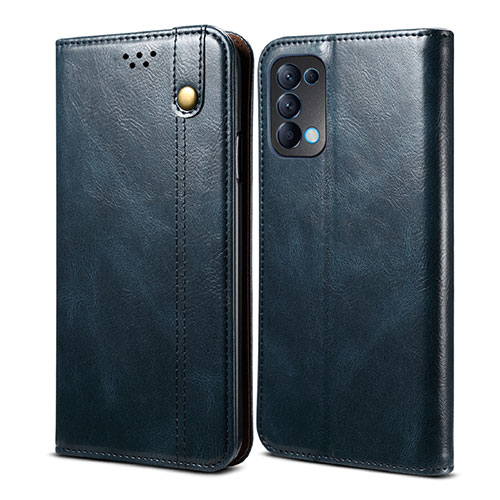 Leather Case Stands Flip Cover L08 Holder for Oppo Find X3 Lite 5G Blue