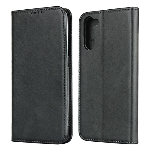 Leather Case Stands Flip Cover L08 Holder for Oppo Reno3 A Black