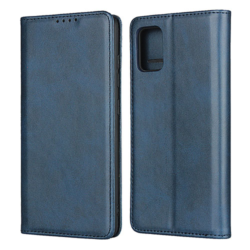Leather Case Stands Flip Cover L08 Holder for Samsung Galaxy A51 5G Blue