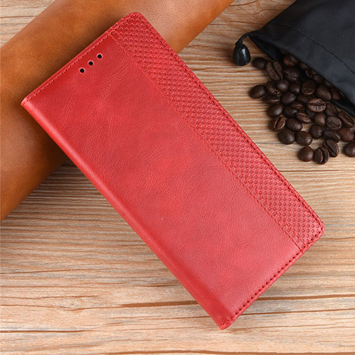 Leather Case Stands Flip Cover L08 Holder for Samsung Galaxy M21s Red