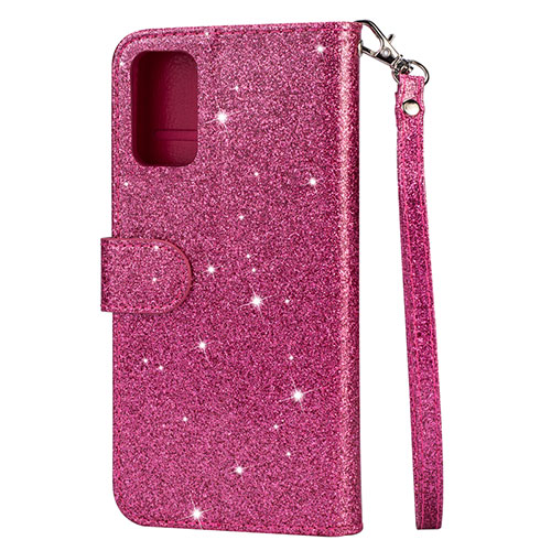 Leather Case Stands Flip Cover L08 Holder for Samsung Galaxy S20 Hot Pink