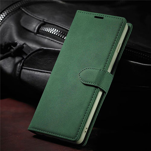 Leather Case Stands Flip Cover L08 Holder for Samsung Galaxy S21 5G Midnight Green