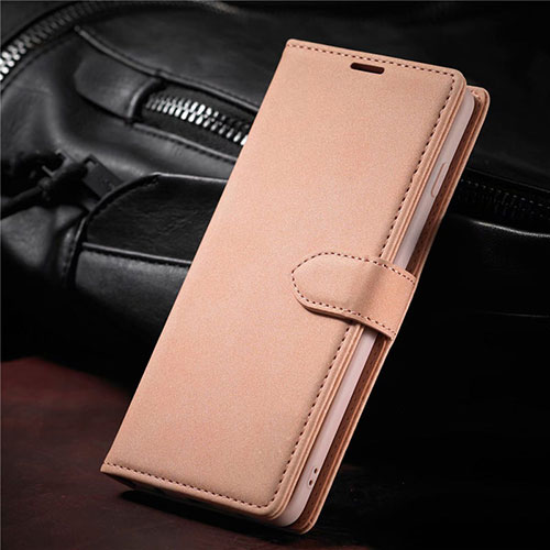 Leather Case Stands Flip Cover L08 Holder for Samsung Galaxy S21 Ultra 5G Rose Gold