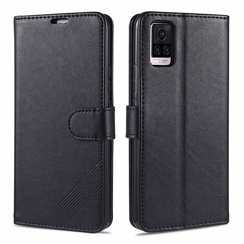 Leather Case Stands Flip Cover L08 Holder for Vivo V20 Pro 5G Black
