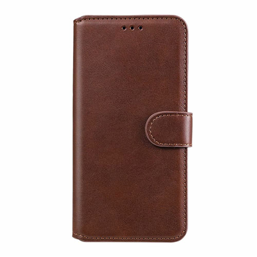 Leather Case Stands Flip Cover L08 Holder for Xiaomi Redmi Note 9 Pro Brown