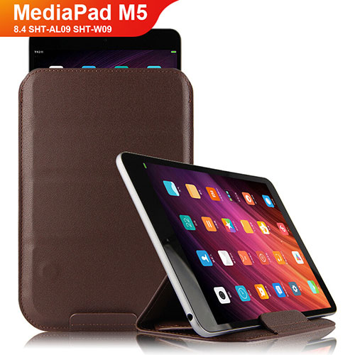 Leather Case Stands Flip Cover L09 for Huawei MediaPad M5 8.4 SHT-AL09 SHT-W09 Brown