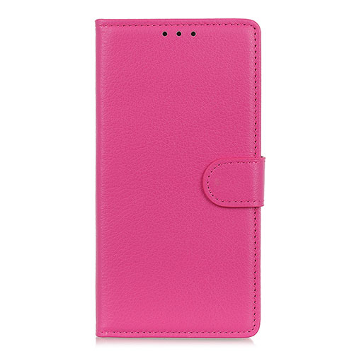 Leather Case Stands Flip Cover L09 Holder for Motorola Moto Edge Hot Pink