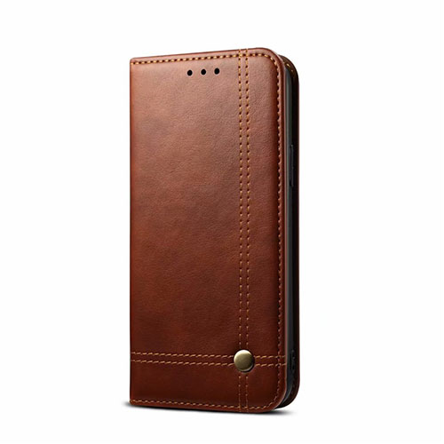Leather Case Stands Flip Cover L09 Holder for OnePlus Nord Brown
