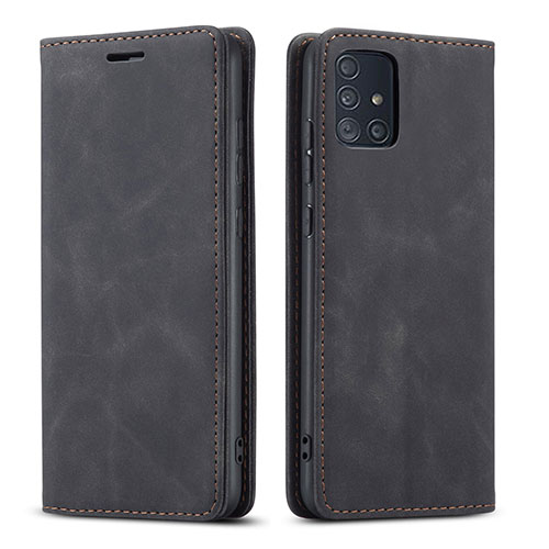 Leather Case Stands Flip Cover L09 Holder for Samsung Galaxy A51 5G Black