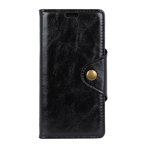 Leather Case Stands Flip Cover L10 Holder for Alcatel 1X (2019) Black